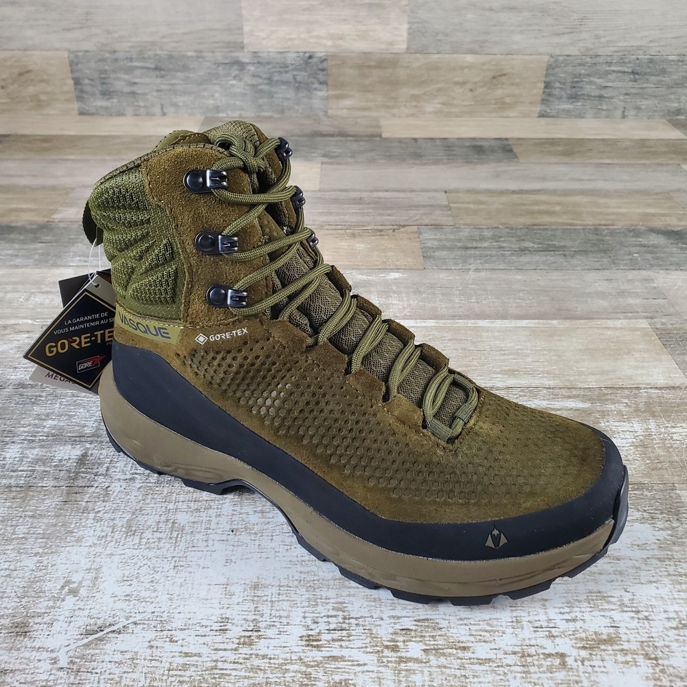 Vasque Torre AT GTX Men Hiking Shoe Sz 7.5 Dark Olive Lace Up Mid Top Waterproof
